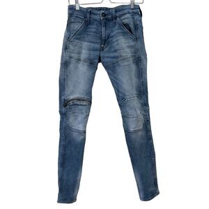 G-Star Raw Blue Medium Wash 5620 3D Zip Knee Skinny Denim Jeans Men's Size 29